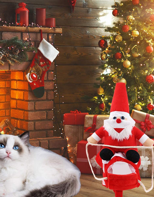 Load image into Gallery viewer, Christmas Dog Costume Funny Dog Christmas Santa Claus Costume Riding on Dog Pet Cat Christmas Holiday Outfit Pet Christmas Clothes Dressing up for Halloween Christmas Party
