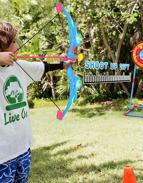 Load image into Gallery viewer, 2 Pack of Kids Bow and Arrow Set, Light up Archery Toy Set with 14 Suction Cup Arrows &amp; Standing Target, Perfect Kids Indoor and Outdoor Toys Birthday Gifts Ideas for 4 5 6 7 8 9 10 Year Boys Girls
