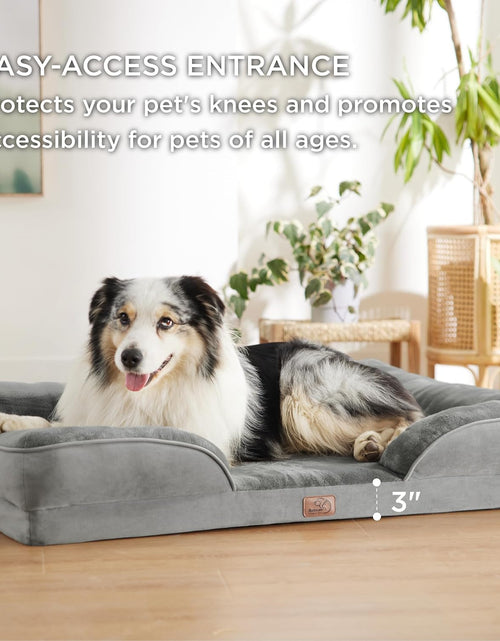 Load image into Gallery viewer, Orthopedic Dog Bed for Extra Large Dogs - XL Washable Dog Sofa Beds Large, Supportive Foam Pet Couch Bed with Removable Washable Cover, Waterproof Lining and Nonskid Bottom, Grey
