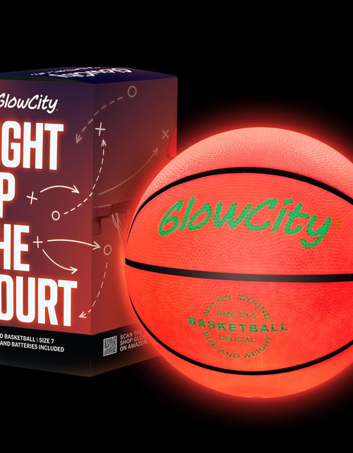 Load image into Gallery viewer, Glow in the Dark Basketball for Teen Boy - Glowing Red Basket Ball, Light up LED Toy for Night Ball Games - Sports Stuff &amp; Gadgets for Kids Age 8 Years Old and Up. Great Gift for Boys &amp; Girls
