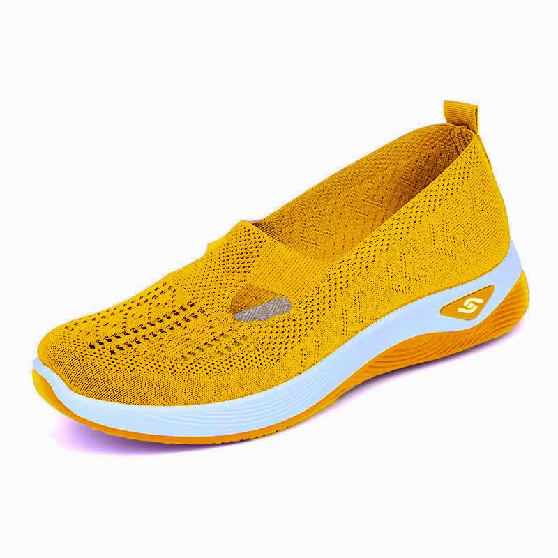 Women'S New Summer Shoes Mesh Breathable Sneakers Light Slip on Flat Platform Casual Shoes Ladies Anti-Slip Walking Woven Shoes