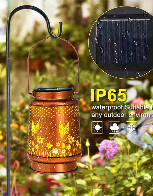 Load image into Gallery viewer, Hummingbird Solar Lantern Outdoor Hanging, Metal Bird Decor Waterproof LED Decorative Light for Garden Patio Yard Lawn Backyard Front Porch, Christmas Thanksgiving Birthday Gifts for Women Mom Grandma
