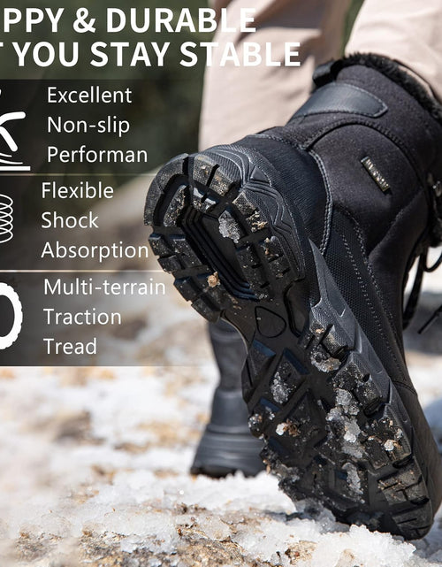 Load image into Gallery viewer, Men&#39;S Snow Boots Waterproof Warm Fur Lined Winter Hiking Boot Non-Slip Outdoor Ankle High-Top Shoes Work Hiker Trekking Trail
