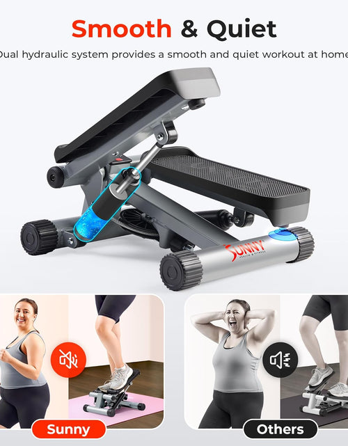 Load image into Gallery viewer, Mini Steppers for Exercise at Home, Stair Step Workout Machine with Optional Resistance Bands, Full Body Cardio Equipment, Optional Free Sunnyfit App Connection Smart Stepper
