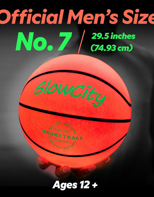 Load image into Gallery viewer, Glow in the Dark Basketball for Teen Boy - Glowing Red Basket Ball, Light up LED Toy for Night Ball Games - Sports Stuff &amp; Gadgets for Kids Age 8 Years Old and Up. Great Gift for Boys &amp; Girls
