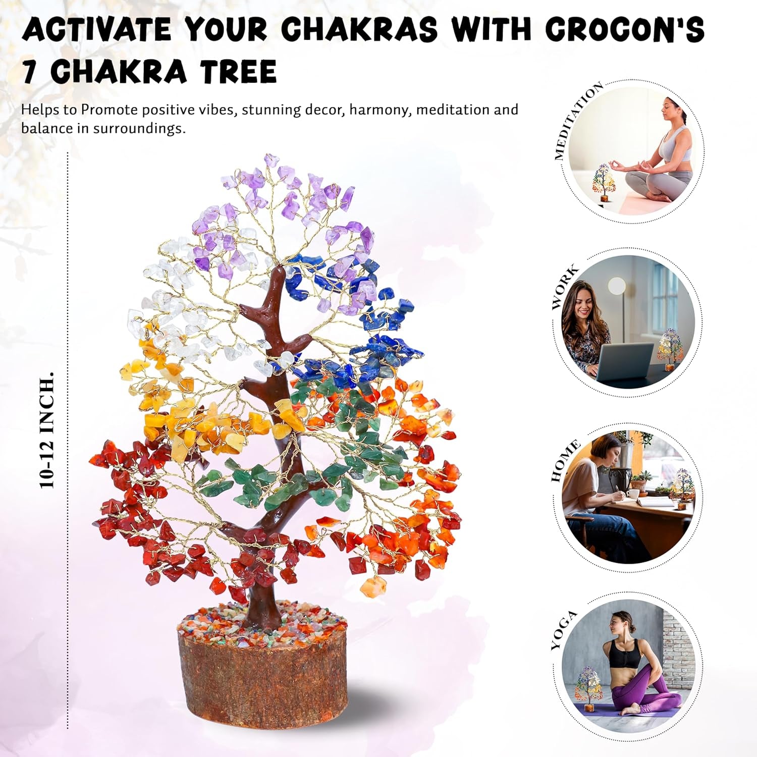 Seven Chakra Crystal Tree Birthday Gifts for Women, Crystal Tree of Life Sister Birthday Gifts Home Decor Birthday Gifts for Mom Positive Energy New Home House Warming Gifts for Women