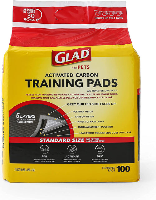 Load image into Gallery viewer, for Pets Black Charcoal Puppy Pads - Super Absorbent Disposable Dog Pee Pads, Potty Training Pads, and Pet Supplies - Dog Pee Pads for Crate Training and Indoor Use 23&quot; X 23&quot; - 100 Count
