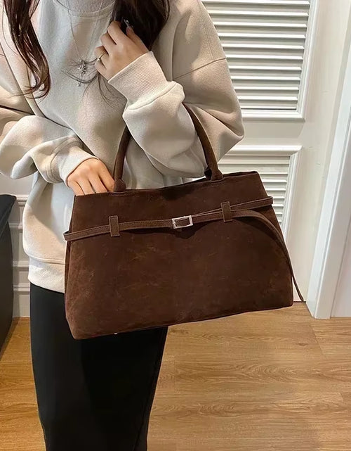 Load image into Gallery viewer, Buckle Decorative Design Solid Faux Suede Handbag Large Capacity Hasp Casual Tote 2024 Hot Sale Bags for Women Bolsas Femininas
