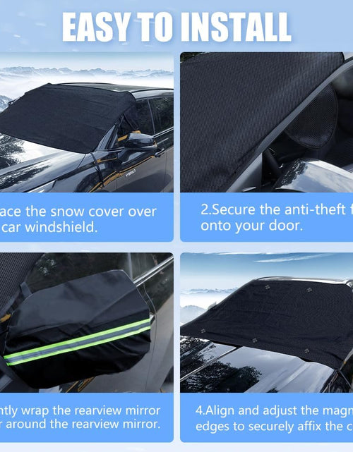 Load image into Gallery viewer, Car Windshield Cover for Ice and Snow, Windshield Snow Cover, Performance Brake Kits with Side Mirrors Cover for Snow, Ice, UV Fits Most Cars, Trucks, Vans, Suvs, Black
