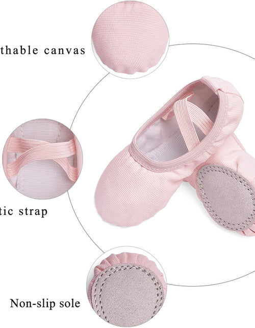 Load image into Gallery viewer, Canvas Ballet Shoes Toddler Girls Ballet Slippers No-Tie Boys Dance Shoes
