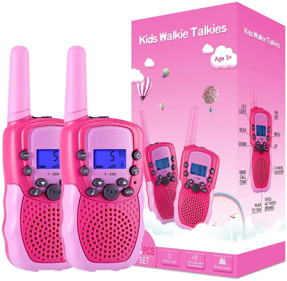 Toys for 3-12 Year Old Girls Boys, Walkie Talkies for Kids 22 Channels 2 Way Radio Toy with Backlit LCD Flashlight, 3 Miles Range for Outside, Camping, Hiking