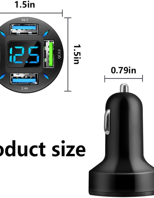 Load image into Gallery viewer, Car Charger 66W Super Fast Charging with USB PD&amp;QC 3.0(Voltmeter&amp;Led Lights) Universal Quick Charge for 12-24V Car Cigarette Lighter Plug,Compatible with Iphone 14 13 12,S22 S21 S20,Ipad(Black)
