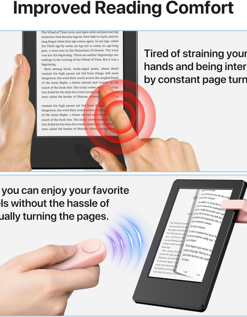 Load image into Gallery viewer, RF Remote Control Page Turner for Kindle Paperwhite Accessories Ipad Reading Kobo Surface Comics/Novels Iphone Tablets Android Taking Photos Camera Video Recording Remote Triggers(Pink)
