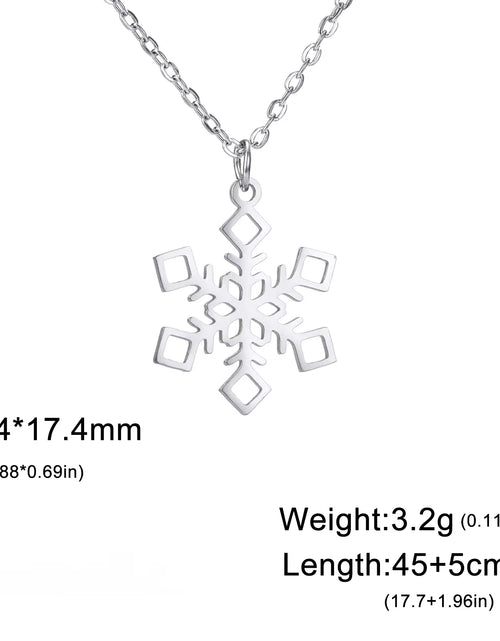 Load image into Gallery viewer, Snowflake Pendant Necklace for Women Stainless Steel Clavicle Chain Choker Fashion Couple Jewelry Valentine&#39;S Day Gift
