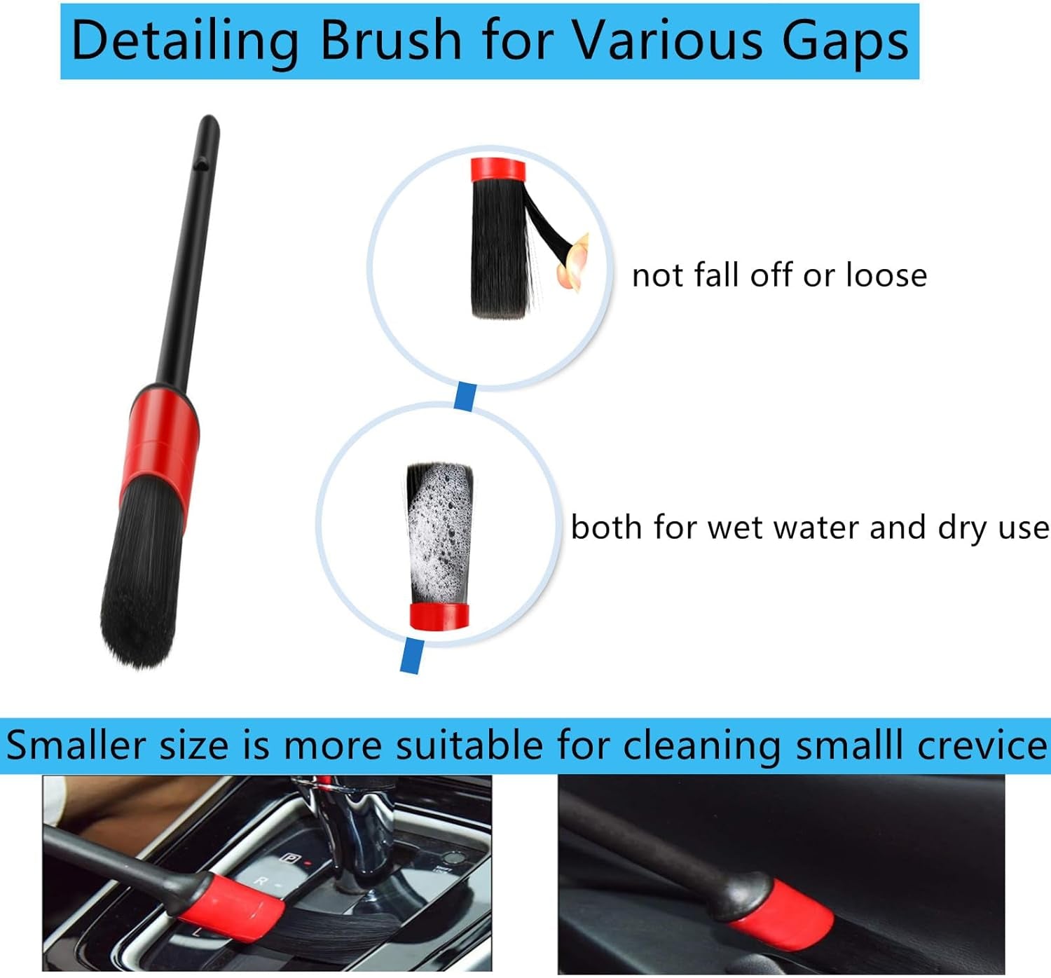 Car Interior Duster Detail Brush Cleaning Gel Kit, Soft Dash Vent Dusting Car Slime Putty Detailing Brushes Accessories Essentials Supplies Tools for Auto,Truck,Suv,Rv