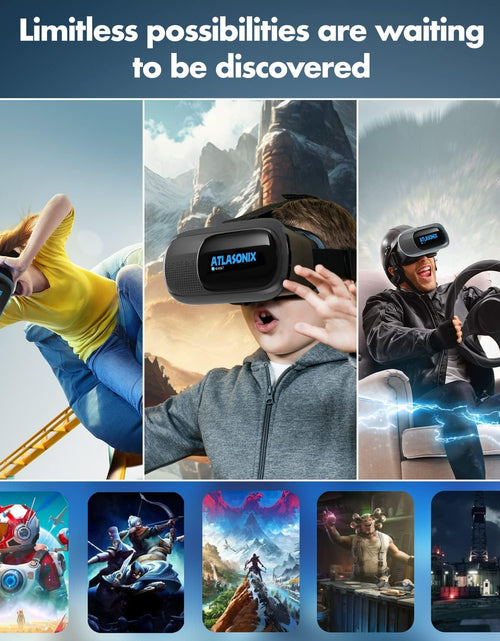 Load image into Gallery viewer, VR Headset for Phone with Controller | Virtual Reality Game System Compatible with Iphone and Android | Virtual Reality Goggles W/Remote Control for Android | 3D Glasses for Kids and Adults Blue
