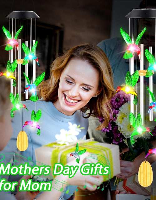 Load image into Gallery viewer, Womens Gifts for Christmas Birthday Gifts for Women Mom Grandma Gifts Hummingbird Wind Chimes Solar Lights for outside Outdoor Yard Home House Patio Garden Gardening Decor Gifts for Mom Sister
