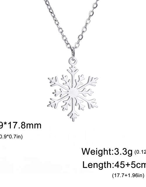 Load image into Gallery viewer, Snowflake Pendant Necklace for Women Stainless Steel Clavicle Chain Choker Fashion Couple Jewelry Valentine&#39;S Day Gift
