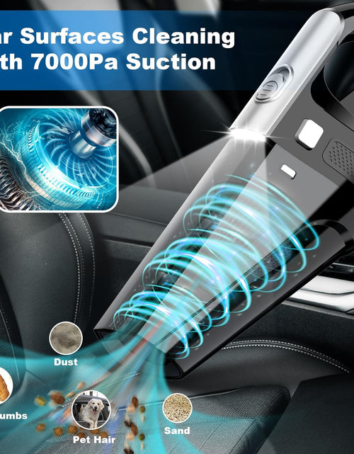 Load image into Gallery viewer, Car Vacuum, Portable Car Vacuum Cleaner with 7000PA Suction, DC 12V High Power 16.4Ft Cord Wired Vacuum Cleaner for Car, LED Light, Lightweight, 0.33L Capacity, Storage Bag
