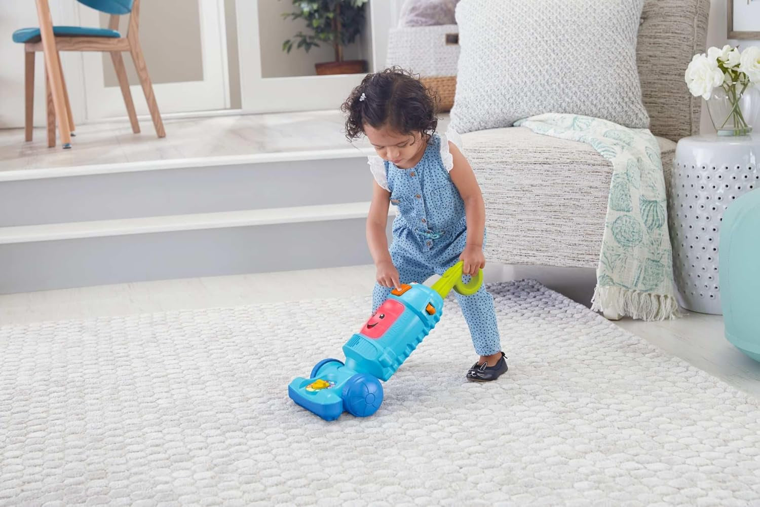 Toddler Toy Laugh & Learn Light-Up Learning Vacuum Musical Push along for Pretend Play Infants Ages 1+ Years​