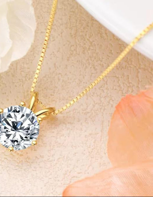 Load image into Gallery viewer, Luxury 3.0 Carat Moissanite Pendant Necklaces for Women Real 925 Silver 1Ct 2Ct Diamond Necklace Engagement Jewelry Gifts
