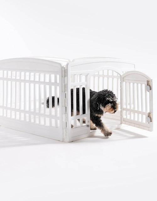 Load image into Gallery viewer, USA 24&quot; Exercise 4-Panel Pet Playpen with Door, Dog Playpen, Puppy Playpen, for Puppies and Small Dogs, Keep Pets Secure, Easy Assemble, Fold It Down, Easy Storing, Customizable, White
