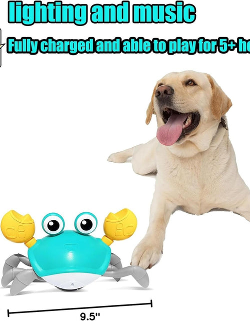 Load image into Gallery viewer, Crawling Crab Dog Toys,Escaping Crab Dog Toy with Obstacle Avoidance Sensor,Interactive Dog Toys with Music Sounds &amp; Lights for Dogs Cats Pets,Christmas Toy Gifts for Puppy/Small/Medium Dogs
