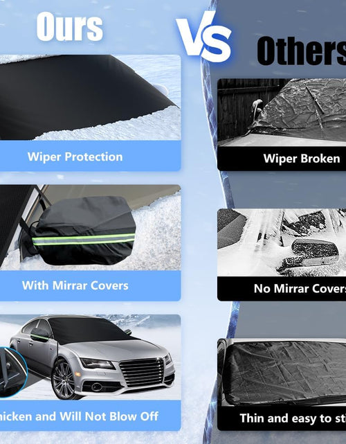 Load image into Gallery viewer, Car Windshield Cover for Ice and Snow, Windshield Snow Cover, Performance Brake Kits with Side Mirrors Cover for Snow, Ice, UV Fits Most Cars, Trucks, Vans, Suvs, Black
