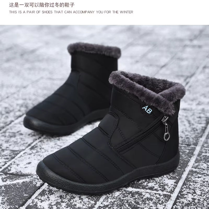 Same Style Wool Lined Snow Boots for Men and Women, Winter Warm, Waterproof, anti Slip Ankle Boots, Warm Outdoor Short Boots