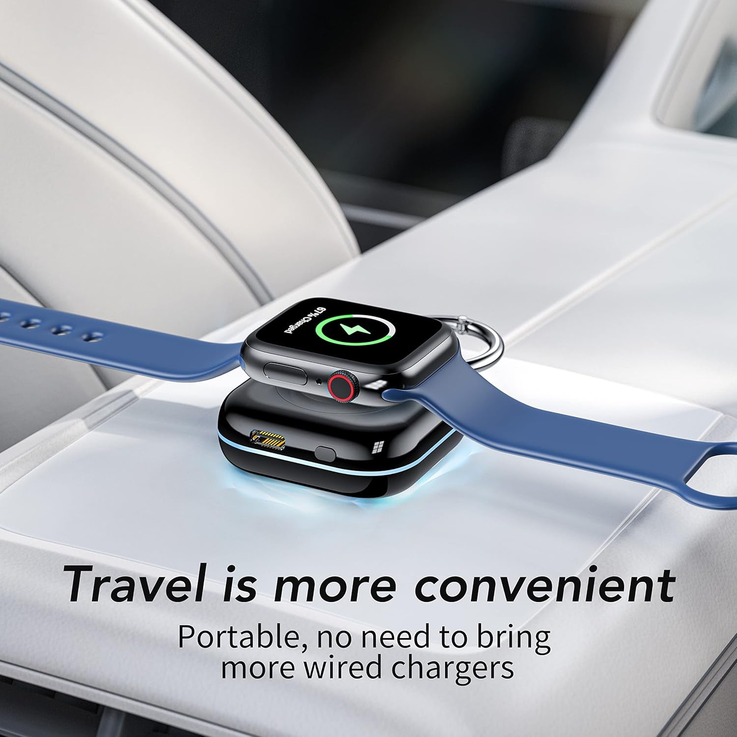 Portable Charger for Apple Watch,Wireless Magnetic Iwatch Charger 1200Mah Power Bank Travel Keychain Accessories Smart Watch Charger for Apple Watch Series 10/9/8/7/6/Se/5/4/3/2/1/Uitra/Uitra 2