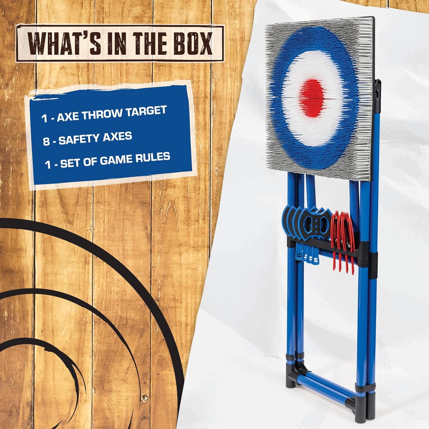 Eastpoint Deluxe Steel Frame Axe Throw Target Game Set - Steel Frame for Indoors and Outdoors