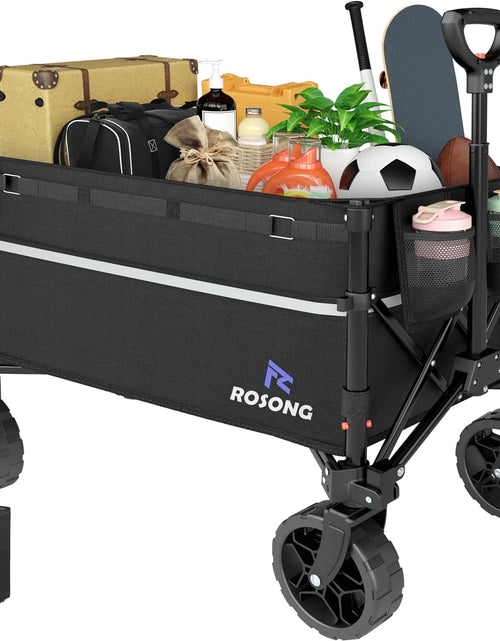 Load image into Gallery viewer, Collapsible Wagon Cart with Wheels Foldable - Folding Utility Heavy Duty Wagons Carts for Grocery Sports Garden Shopping Camping
