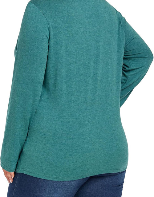 Load image into Gallery viewer, Women&#39;S plus Size Long Sleeve round Neck Tunics Tops Casual Loose Fit T Shirt Blouse
