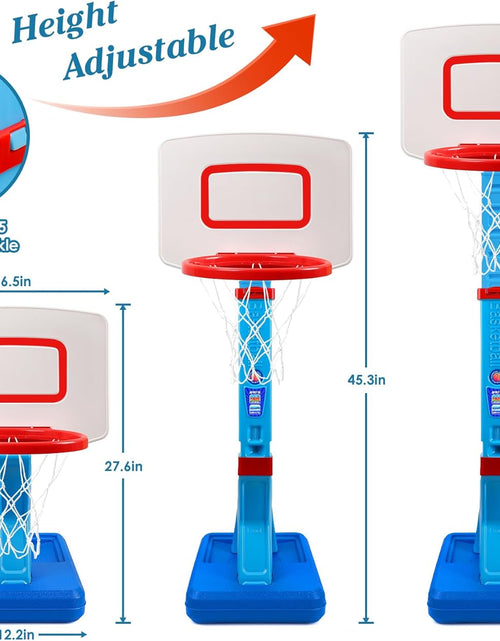 Load image into Gallery viewer, Toddler Basketball Hoop Height Adjustable Kids Basketball Hoop for Indoor Outdoor Play Portable Basketball Goal Poolside Basketball Hoop for Swimming Pool Basketball Toy for Boys Girls
