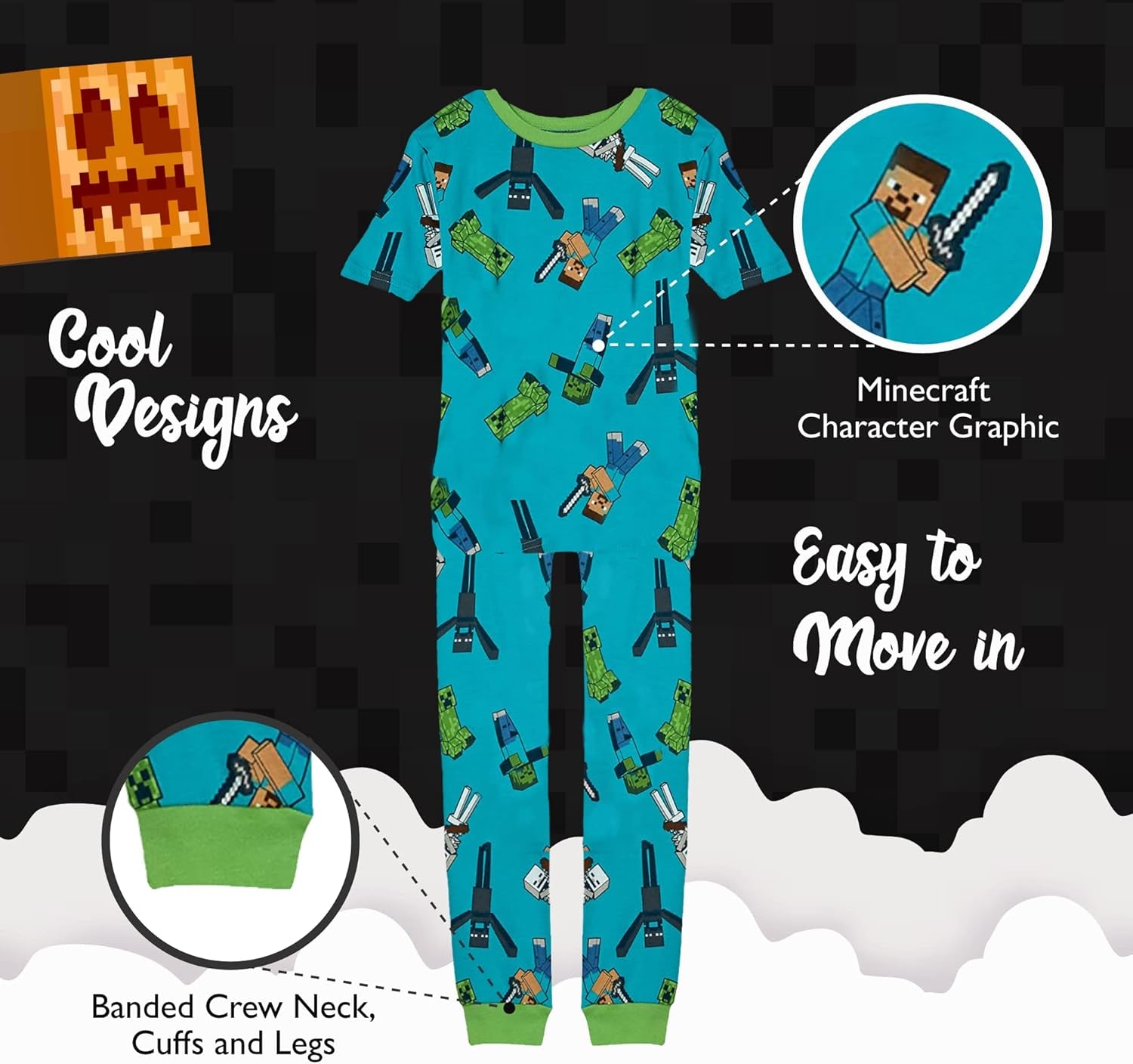 Boys' 6-Piece Snug-Fit Cotton Pajama Set, Soft & Cute for Kids