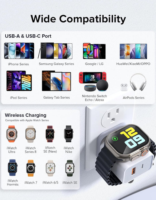 Load image into Gallery viewer, 2024 Upgraded for Apple Watch Charger, 20W Dual Port USB C Wall Charger Plug Fast Charging Block for Iphone, Travel Charger Compatible with Apple Watch Iphone Airpods Ipad
