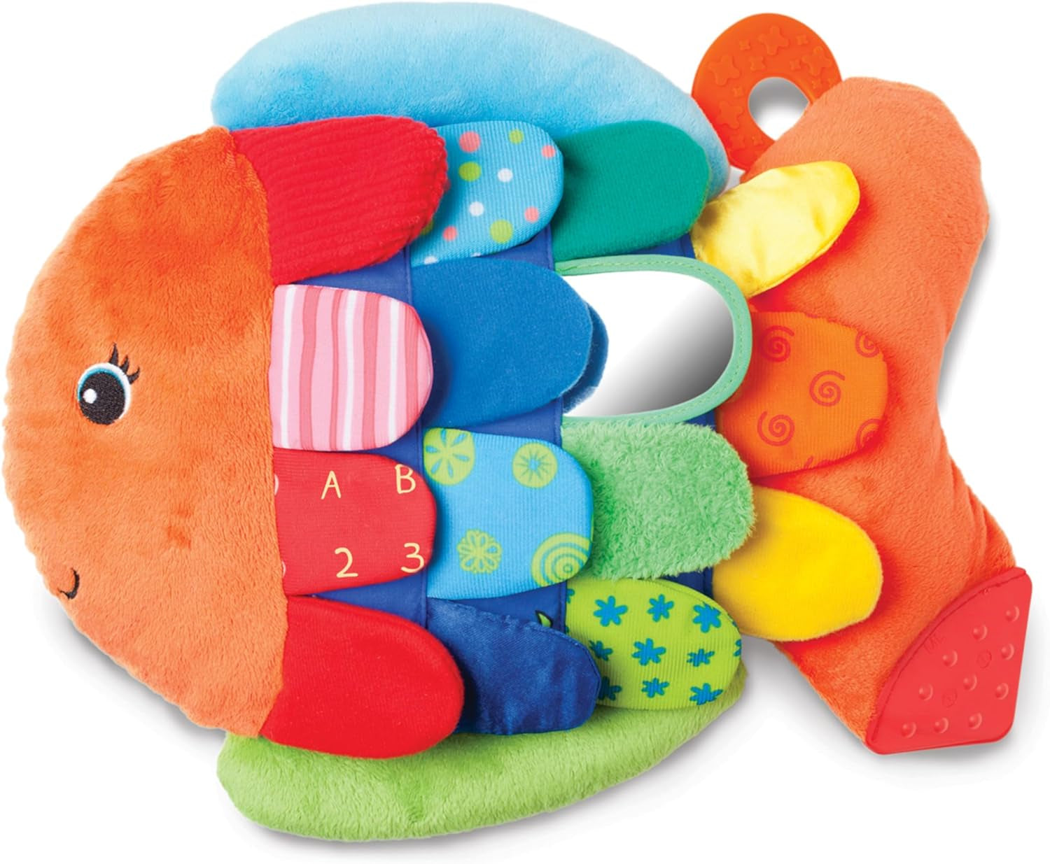 Flip Fish Soft Baby Toy Sensory Tummy Time Toys, Soft Fabric Tag Toy for Babies, Infants