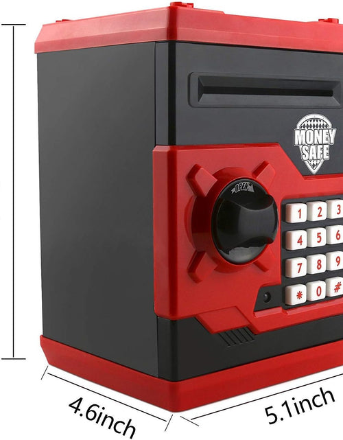 Load image into Gallery viewer, Cartoon Piggy Bank Cash Coin Can Password Electronic Money Bank Safe Saving Box ATM Bank Safe Locks Black Red Smart Voice Prompt Money Piggy Box (Red)
