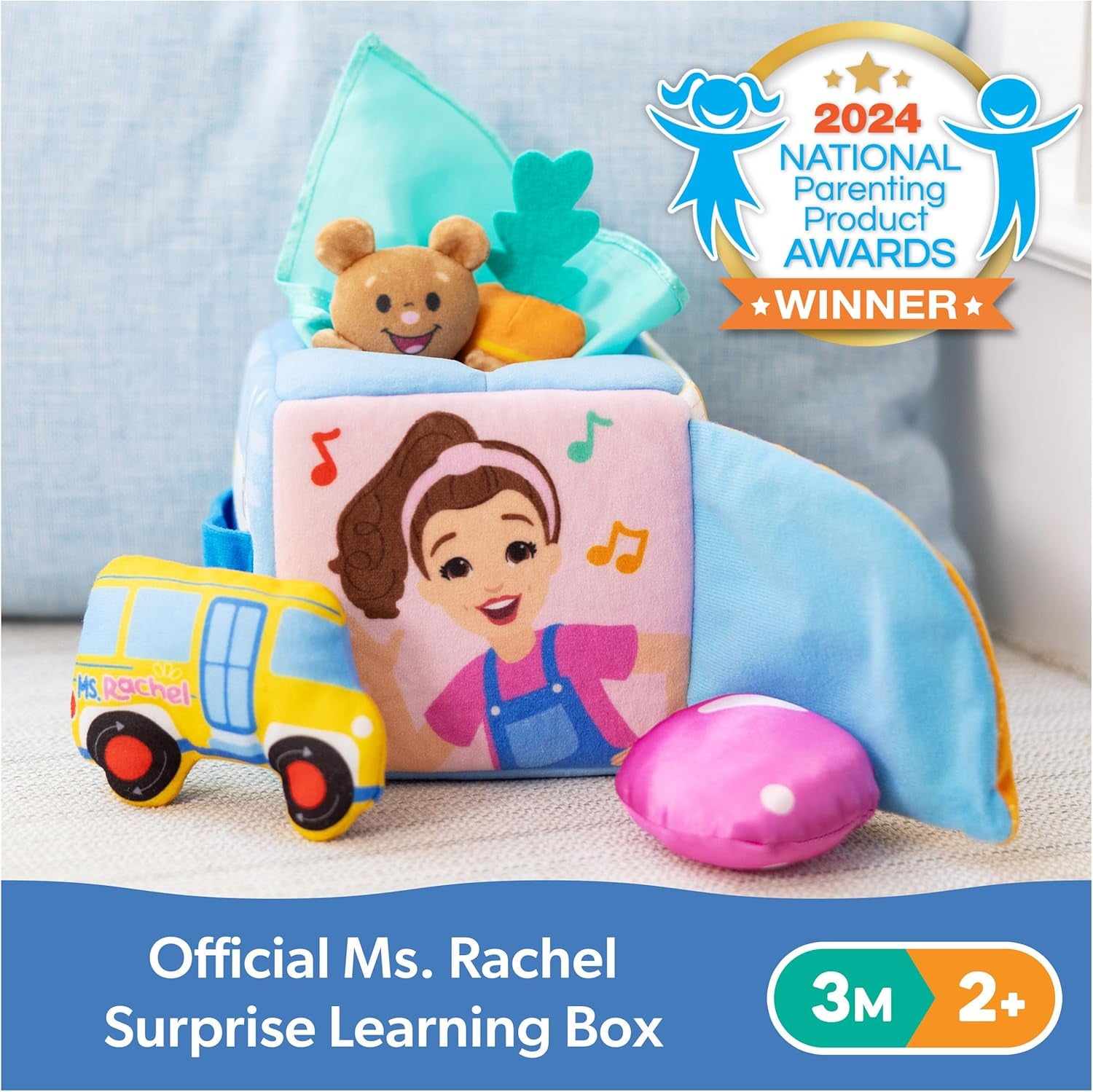 Official Surprise Learning Box, Educational Toys with Stuffed Animals, Sensory Toys & Activities for Babies, Toddler Toys for Girls & Boys Ages 0-2+