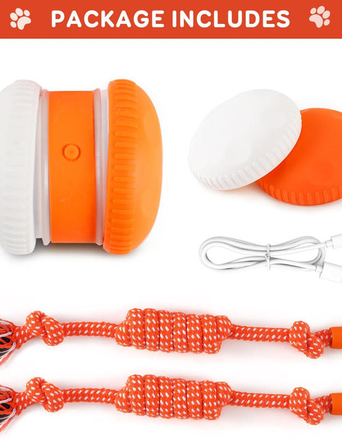 Load image into Gallery viewer, Interactive Dog Ball, Random Path Electric Automatic Moving and Rolling Dog Toy with Rope for Small Medium Large Dogs, Motion-Activated Dog Stimulation Toy for Boredom Relief (Orange-Red)
