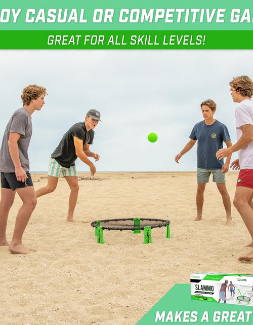 Load image into Gallery viewer, Slammo Game Set (Includes 3 Balls, Carrying Case and Rules) - Outdoor Lawn, Beach &amp; Tailgating Roundnet Game for Kids, Teens &amp; Adults
