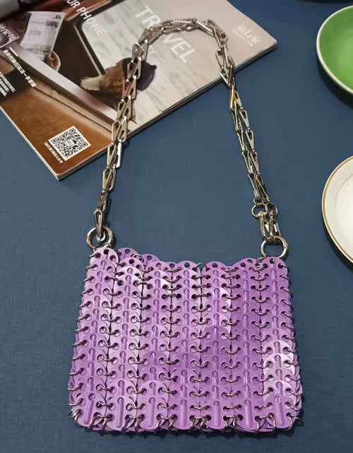 Load image into Gallery viewer, Luxury Designer Women&#39;S Bag Trend Hand Woven Hollow Metal Chain Tote Bag Clutch Female Bag Travel Holiday Shoulder Bag Handbag
