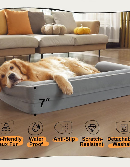 Load image into Gallery viewer, Large Dog Bed Orthopedic Washable - Beds Bolster - Medium XL Xlarge Big Dogs - Memory Foam Couch Sofa - Waterproof with Removable Cover
