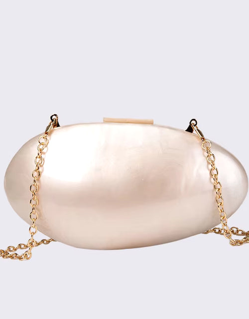 Load image into Gallery viewer, Pearl Acrylic Evening Bags Designer Luxury Clutch Purse Mini Women&#39;S Wallet Shell Chain Shoulder Crossbody Wedding Party Handbag
