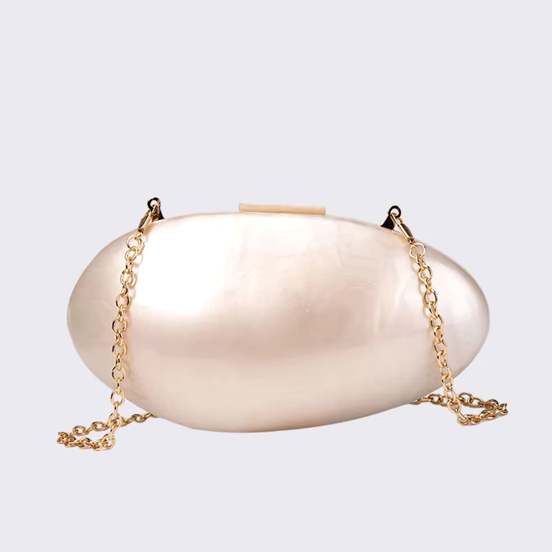 Pearl Acrylic Evening Bags Designer Luxury Clutch Purse Mini Women'S Wallet Shell Chain Shoulder Crossbody Wedding Party Handbag