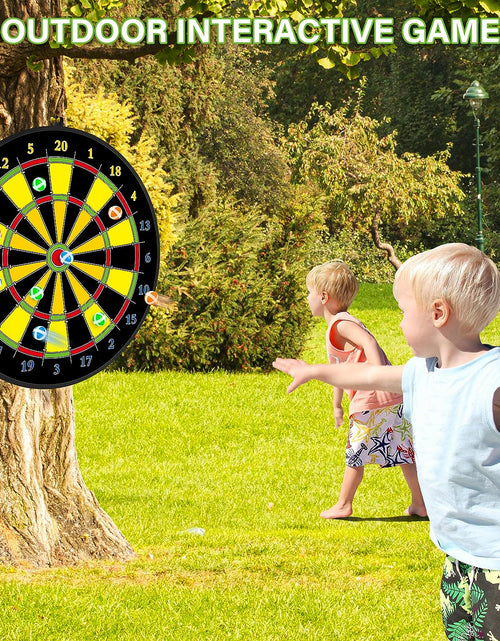 Load image into Gallery viewer, Large Dart Board for Kids, Kids Double-Sided Dart Board with Sticky Balls and Darts, Indoor/Outdoor Sport Fun Party Play Game Toys, Gifts for 3 4 5 6 7 8 9 10 11 12 Year Old Boys Girls
