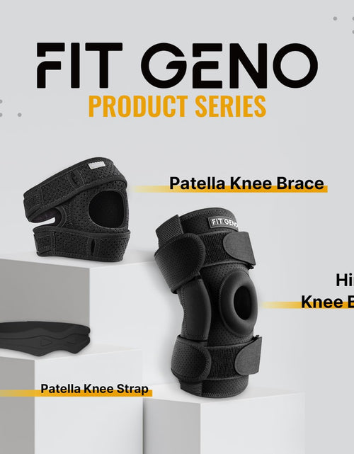 Load image into Gallery viewer, Fitgeno Knee Strap Patella Support: Knee Band for Patellar Tendon Pain Relief - Knee Brace for Tendonitis Jumpers Running Sports Basketball Men Women 2 Packs (Black)
