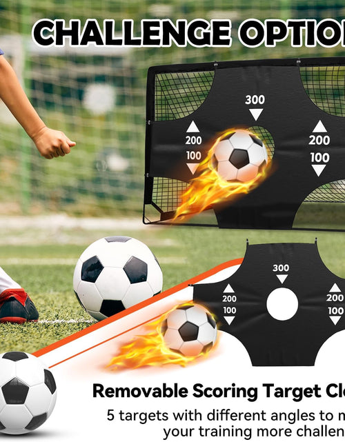 Load image into Gallery viewer, Portable Pop up Soccer Goal - 6X4Ft Backyard Training Equipment with Soccer Ball, Scoring Target Cloth, and Cones - Fun Outdoor Game for Kids and Teens
