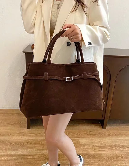 Load image into Gallery viewer, Buckle Decorative Design Solid Faux Suede Handbag Large Capacity Hasp Casual Tote 2024 Hot Sale Bags for Women Bolsas Femininas
