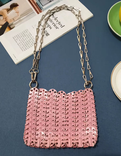 Load image into Gallery viewer, Luxury Designer Women&#39;S Bag Trend Hand Woven Hollow Metal Chain Tote Bag Clutch Female Bag Travel Holiday Shoulder Bag Handbag
